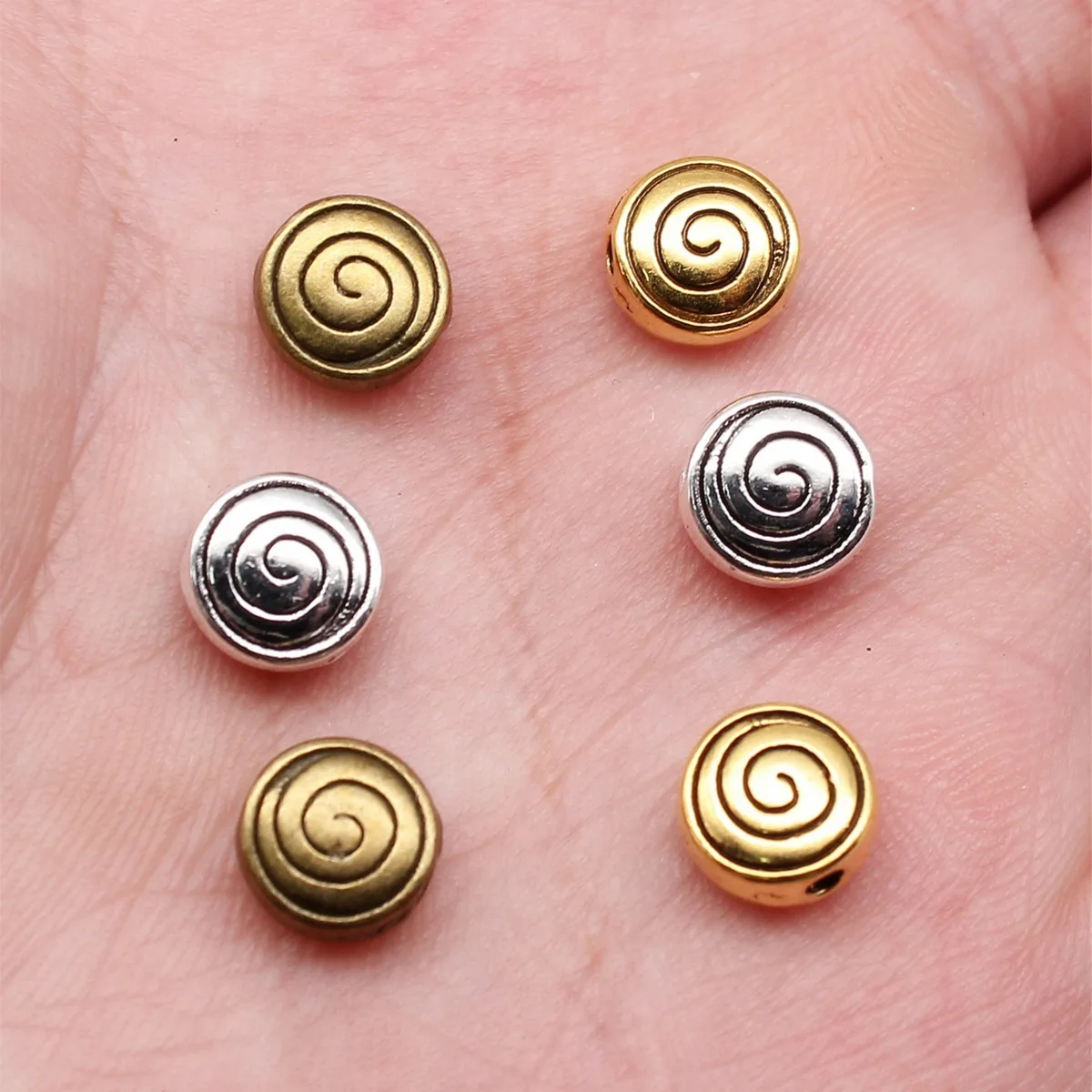 Vintage Geometric Shape Small Hole Loose Beads For Jewelry Making Bracelet Necklace DIY Craft Bulk