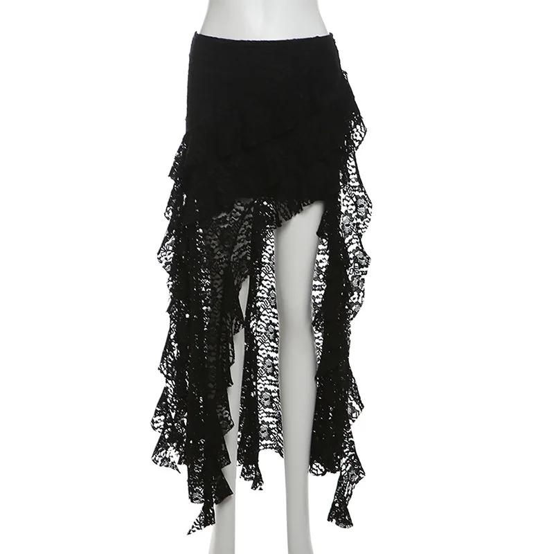 SylCue شبكة المرقعة التنانير النساء نحيل غير النظامية Ruched الجانب سبليت شخصية المتخصصة نظرة أرق البرية نمط الشارع قيعان