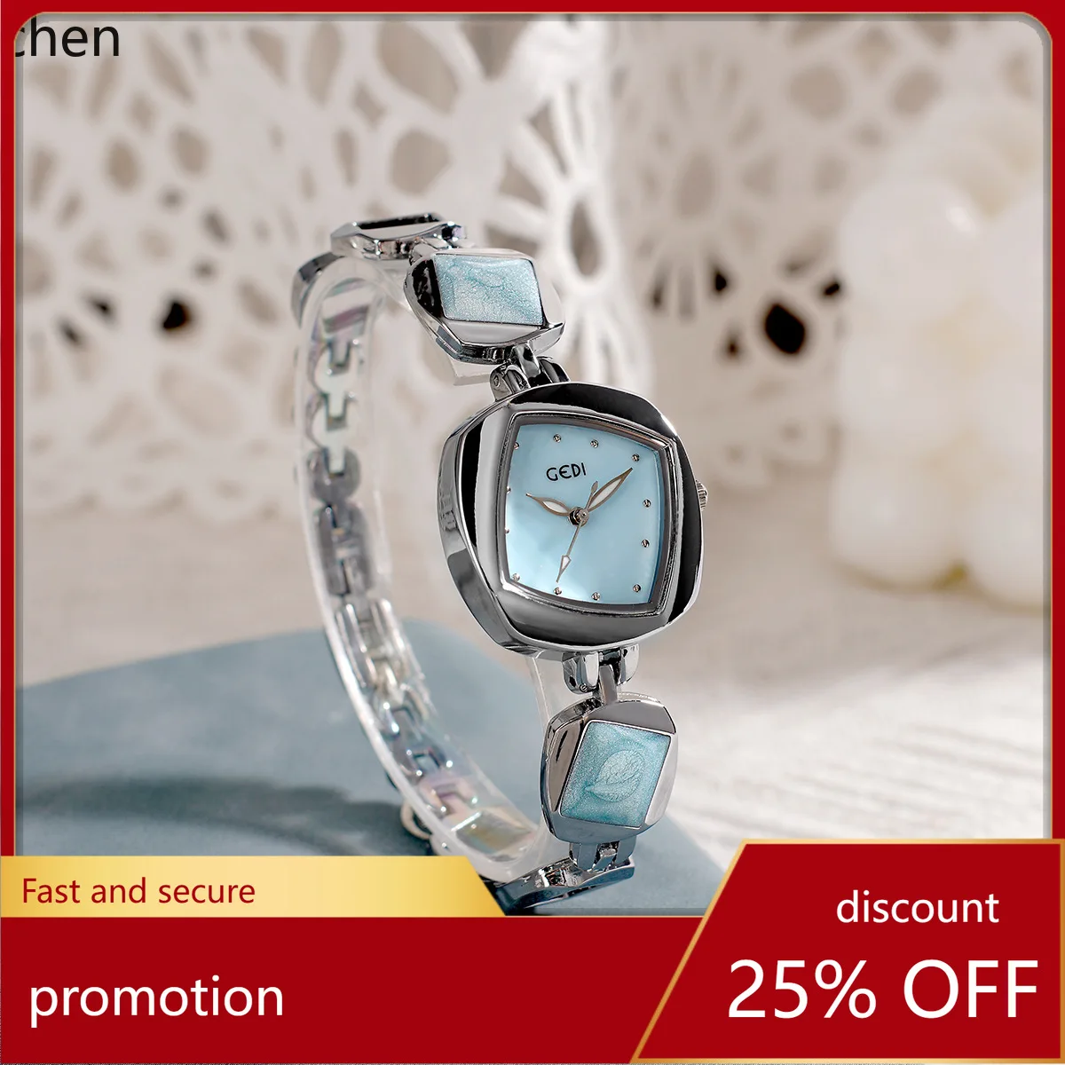 

Zml niche irregular design diamond bracelet watch - women's high-end fine watch