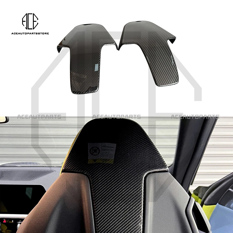 

2 Pcs Dry Carbon Fiber Inner Seat Back Cover Trim For BMW M2 G87 M3 G80 M4 G82 G83 M8 X3M X4M Performance Seat 2020 21+ 2024