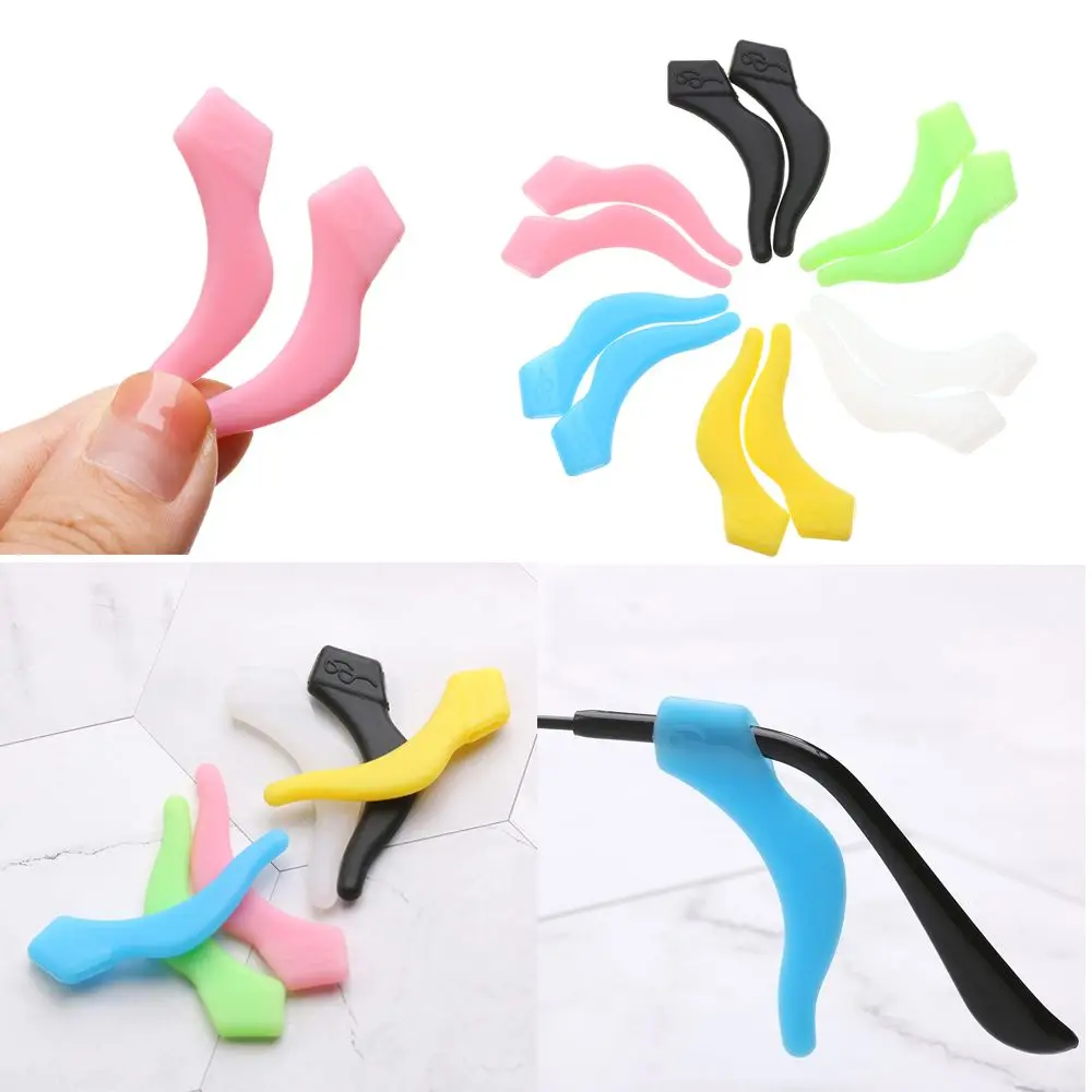 2 pairs Eyewear  Anti Slip Hook Grips Eyeglasses  Sports Temple Tips Glasses Ear Hooks Eyeglass Holder Soft Ear Hook