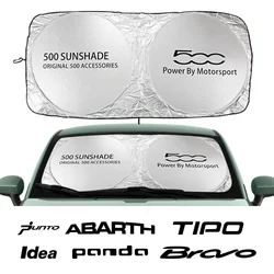 Car Windshield Sun Shade Cover For Fiat 500 Panda Punto Bravo Tipo Abarth Freemont Seicento Auto Accessories Anti UV Reflector