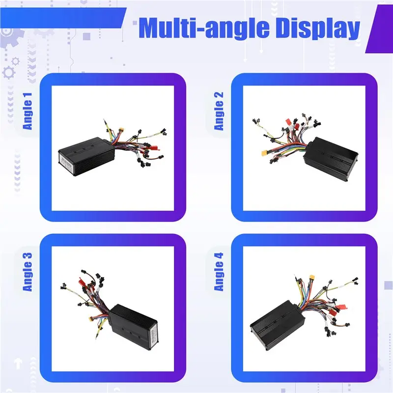 [ABFI!】 For Electric Bicycle E-Scooter Parts Ebike Brushless Controller 45A 1500W Sine Wave Speed Regulator No LCD Display