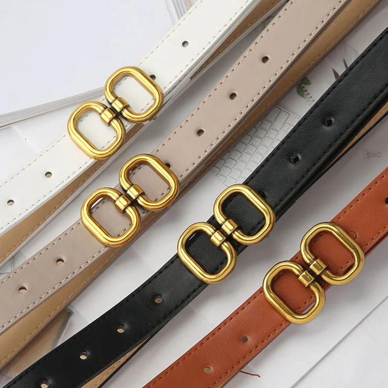 Fashion Pu Leather Belt For Women Designer Metal Buckle Waist Strap Female Jeans Dress Trouser All-match Decorative Waistband