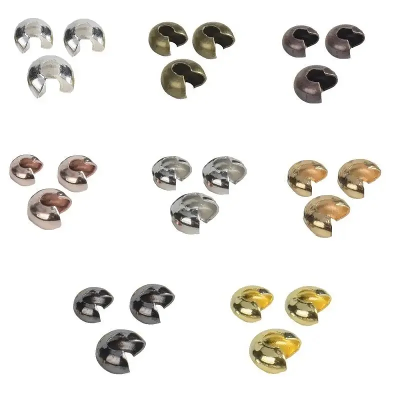 100Pcs 3 4 5mm Open Crimp Covers End Beads DIY Accessories Stopper Spacer Beads For Jewelry Making Findings Supplies