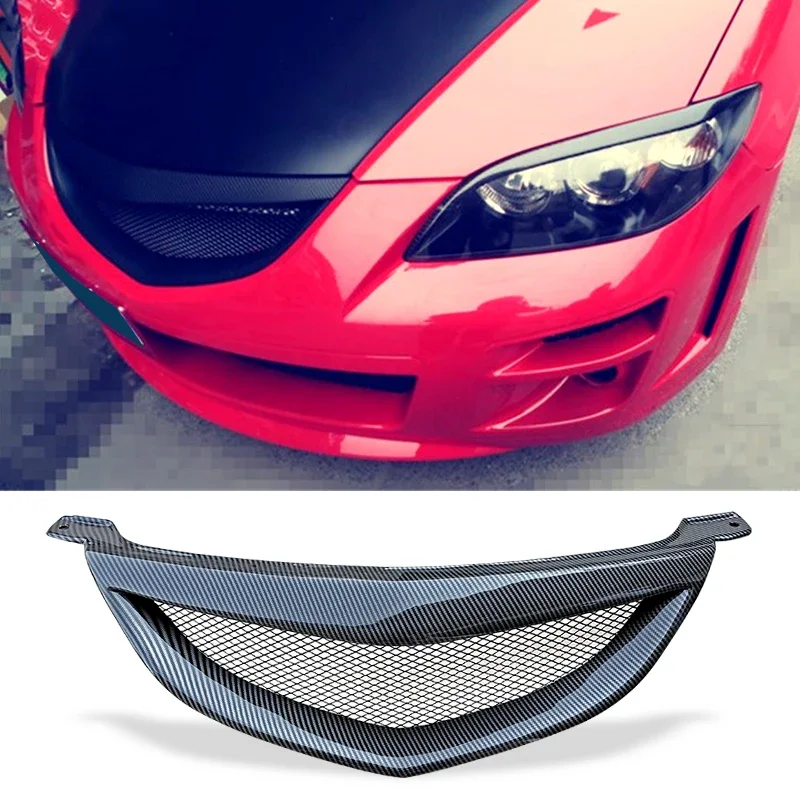 

Racing Grill Bumper Mesh Front Grill Automobile Refitting Accessories for Mazda 3 Sedan 2006 - 2012 Cover No Car Logo