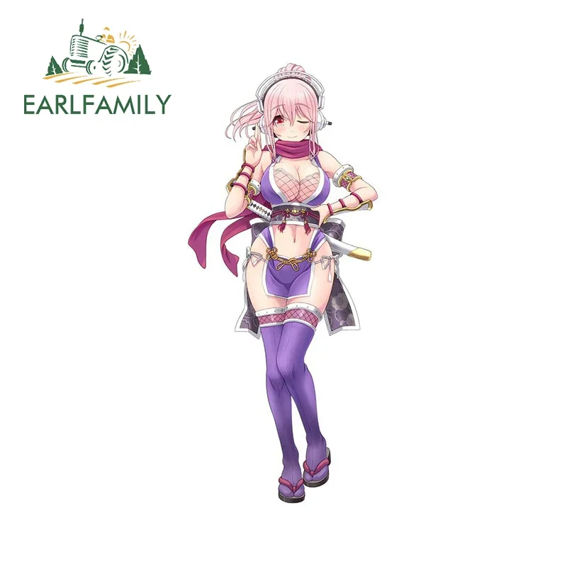 

EARLFAMILY 13cm X 5.6cm for Anime Sexy Girl Car Stickers Fashionable Scratch-Proof Decals Sunscreen Windshield Decor Car Label