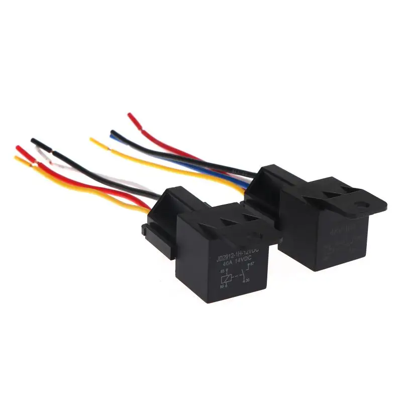 12V 24V 36V 48V 60V 72V 4Pin 5Pin 40A Automotive Relay With Interlocking Socket Heavy Duty For Truck Car Van Moto Boat Relay