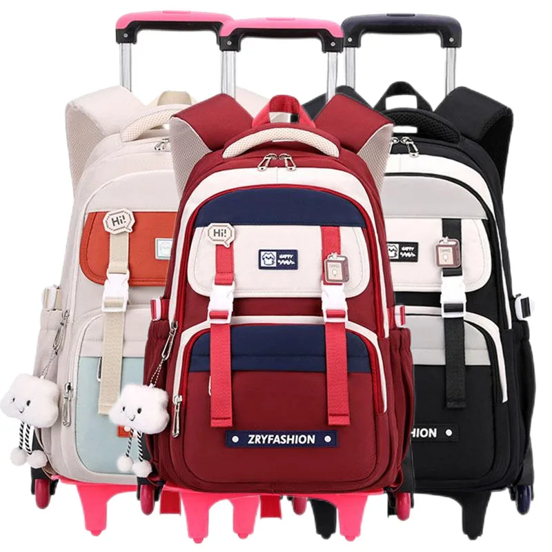New Kids School Bag for Boys Rolling Backpack Carry on Luggage Mochilas De Hombre Wheeled Plecak Szkolny Trolley Book Bag Rugzak