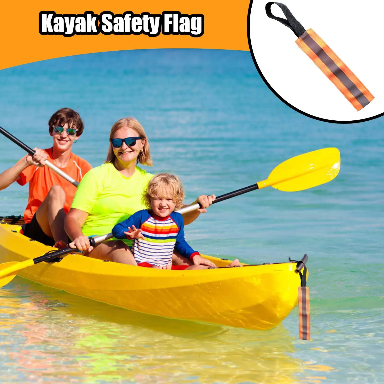 Kayak Safety Flag Safety Travel Flag for Kayak Canoe 6 Pieces Reflective Webbing Kit Accessories ATV Motorcycle Trailer Truck