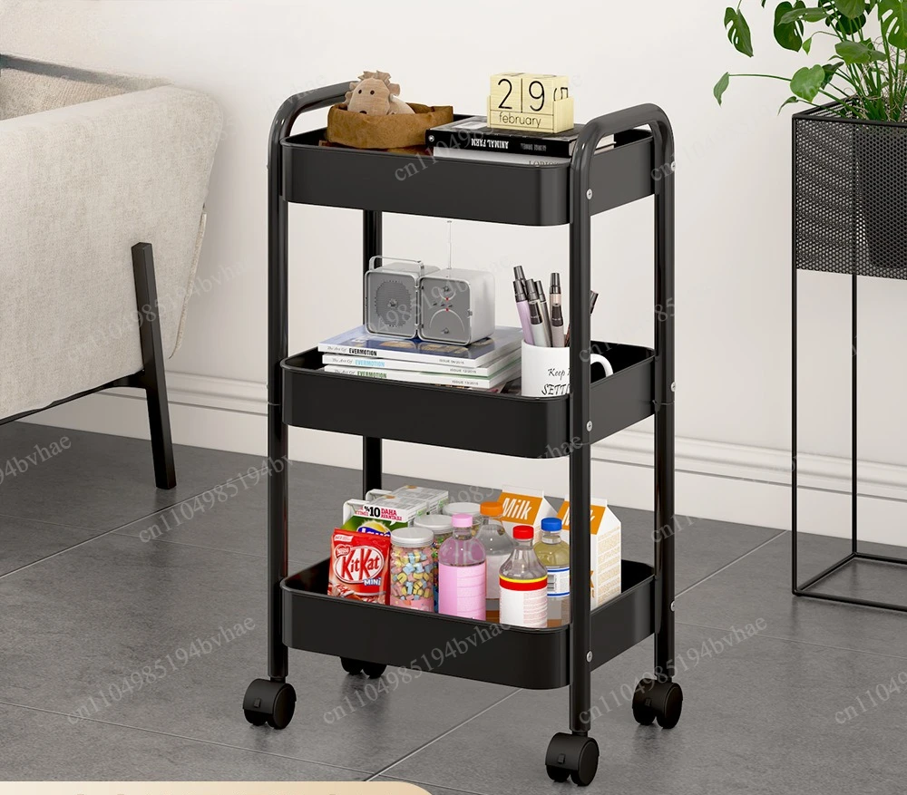 Multi-layer storage rack, household floor-to-ceiling mobile snacks, kitchen, living room, bathroom, toilet, storage rack