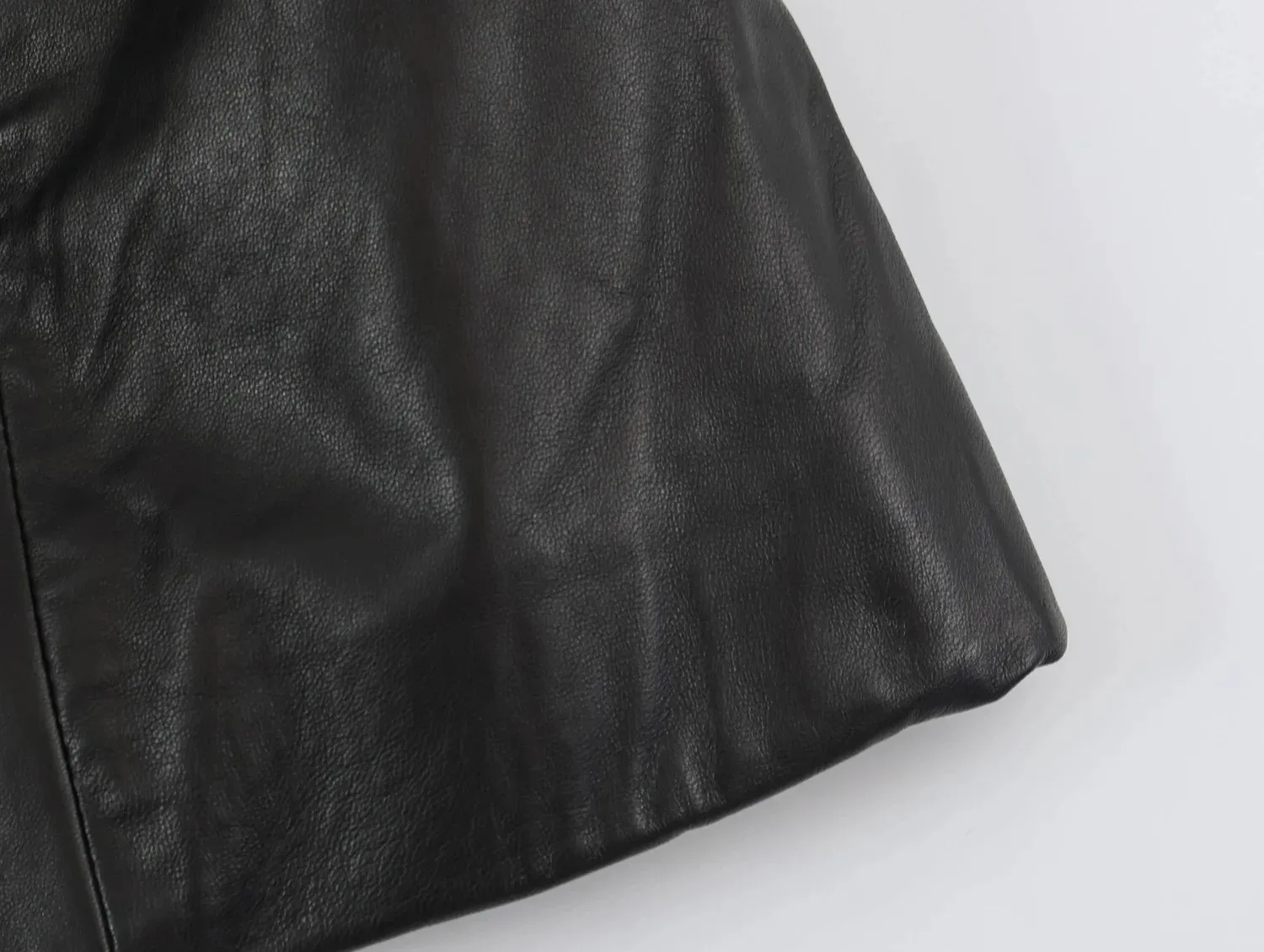 Damen Street-Chic Schwarze Lederjacken für Frauen Langarm Seilknoten Schnalle Kurzmantel 2026 Herbst Casual Neue Oberbekleidung – Detail 8