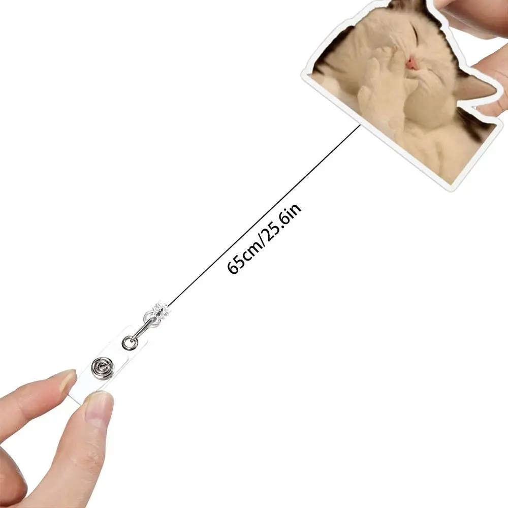 2 шт. подарок забавный брелок с котом портативная серия мемов выдвижной держатель для бейджа телескопическая декоративная сумка с котом кулон декор для карт