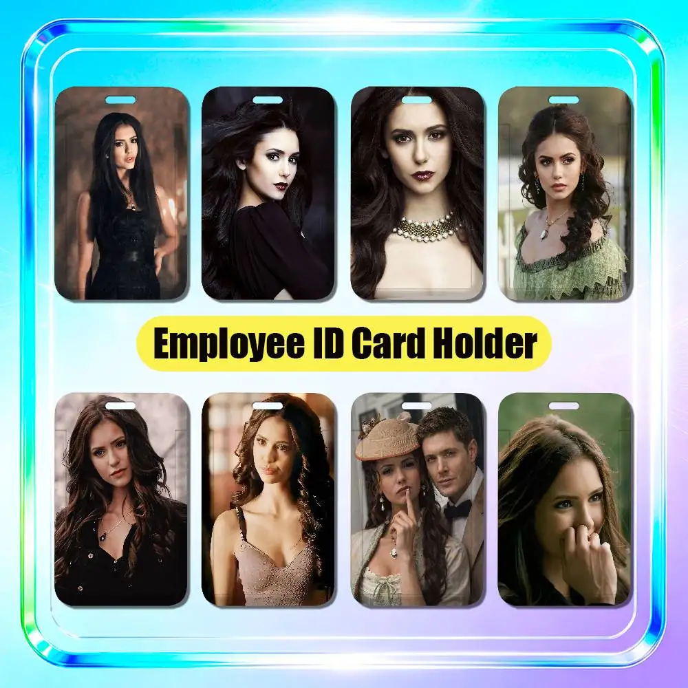 For Katherine Pierce Nina Dobrev The Vampire Diaries Employee ID Card Holder Office Badge Student Bank Work Credit Holders Case