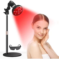 Lámpara LED de terapia de luz infrarroja roja y cercana E27 para tratamiento facial y corporal, alivio del dolor, soporte ajustable, combinación de 18 LED de 660nm y 850nm