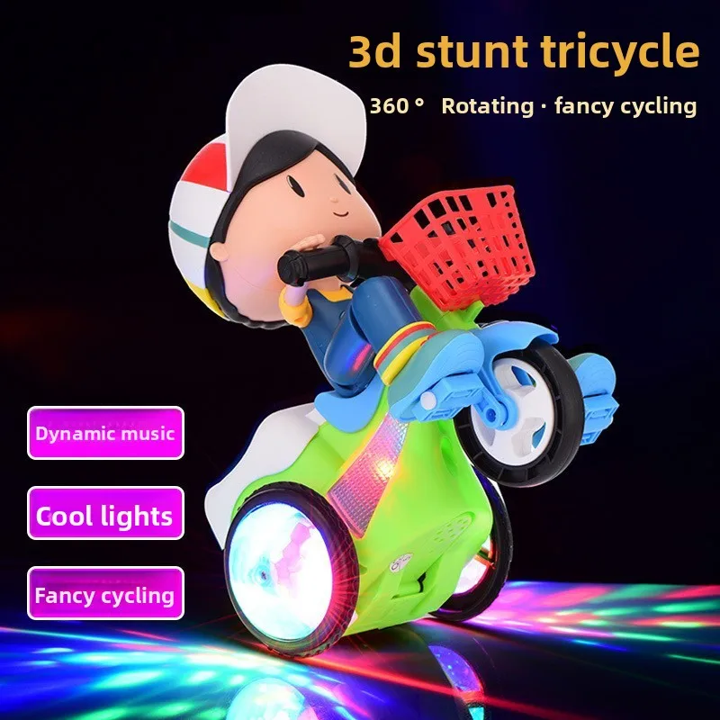 

Electric Toy Stunt Tricycle Suitable For Boys Girls Children Dancing Electric Rotating Lights Toys