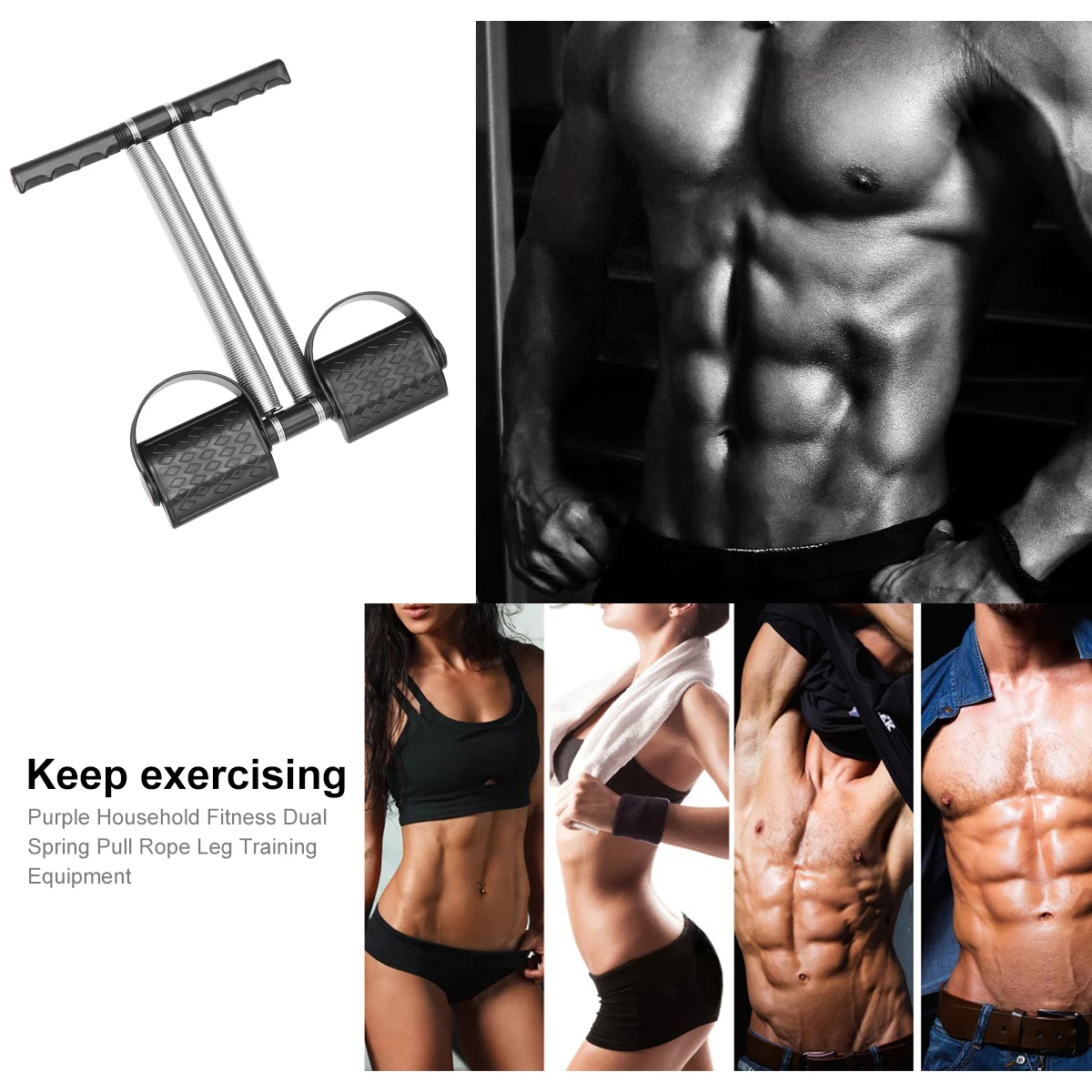 

Pedal Leg Puller Resistance Band Double Spring Steel Ergonomic Handles Home Gym Outdoor Exercise Fitness Equipment Stretch