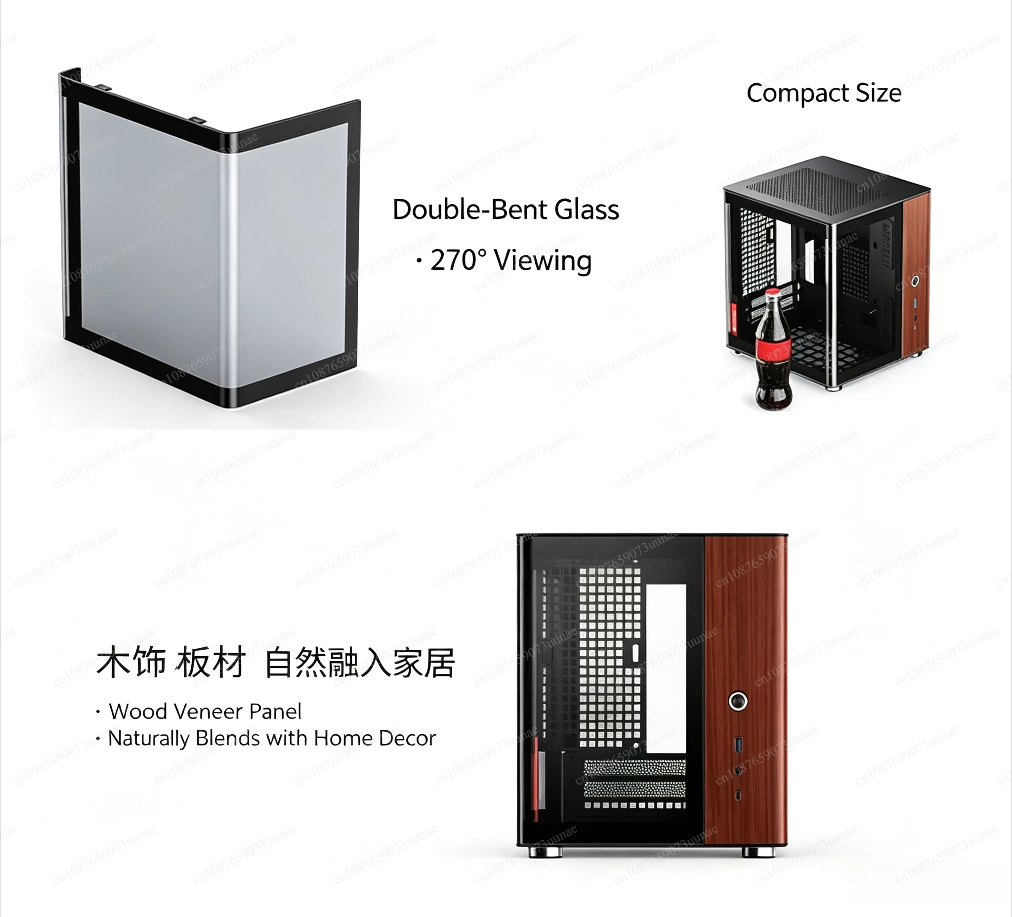 Compatible with TK‑0 Hyperboloid Sea View ITX Chassis, Aluminum Alloy Computer Housing Support SFX Power Supply Mini PC Case for