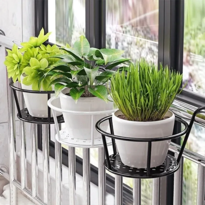 Planters Rack Garden Flower Stand Round Metal Plant Rack Flower Pots Flower Rack Plant Holder Hanger