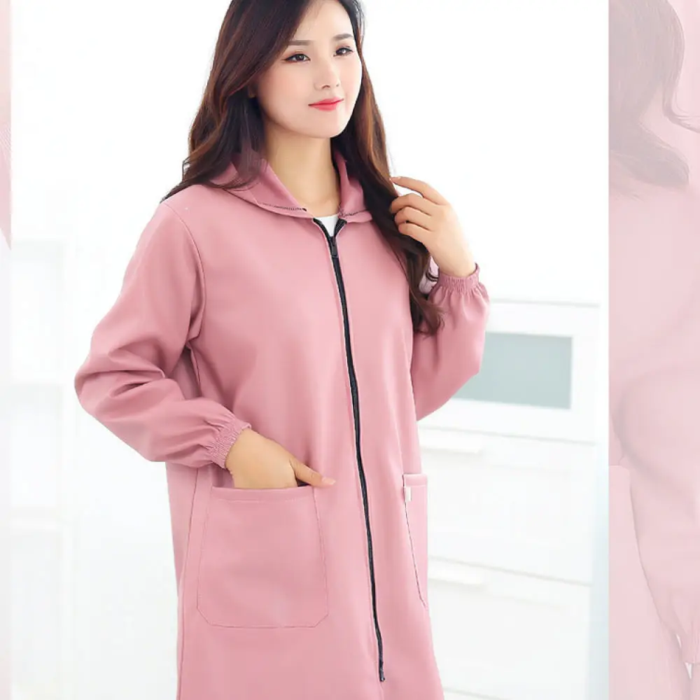 Unisex Kitchen Work Apron Waterproof PU Leather Long Sleeve Smock Oil Resistant Cleaning Bib Durable Soft Thickened Clothing