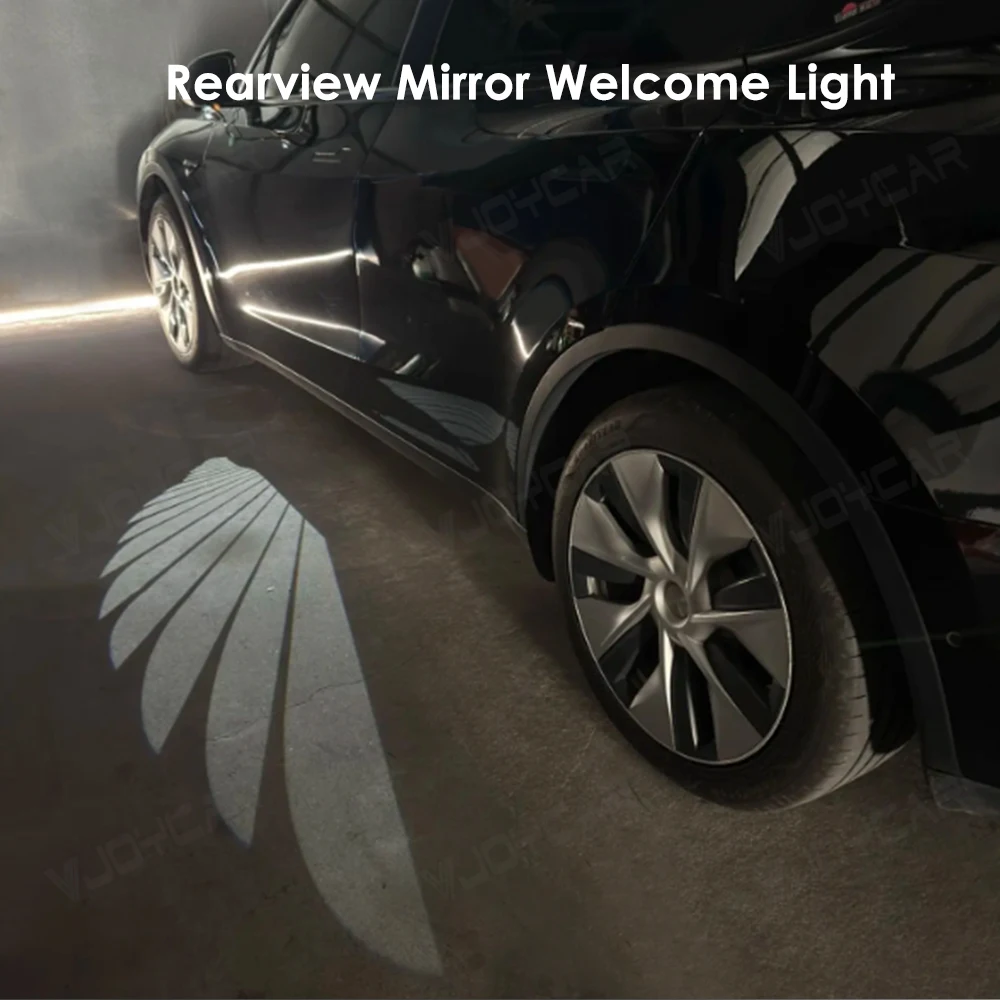 New Angel Wings Welcome Light for Tesla Model Y 3 Romantic Atmosphere Dynamic Projection Floor Lamp