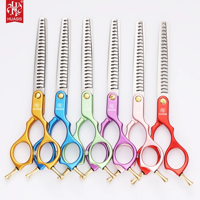 HUASIS AR-HU53 Professional 6.5inch Dog Grooming Scissors Pet Thinning Shear Light Aluminum Handle JP440C Pets Accessories