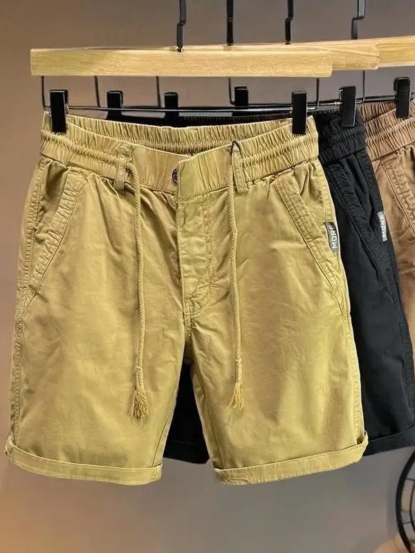 

Летние модные прямые брюки ort, мужские американские однотонные брюки со средней талией, молодежные, универсальные, повседневные, с эластичной резинкой на талии...