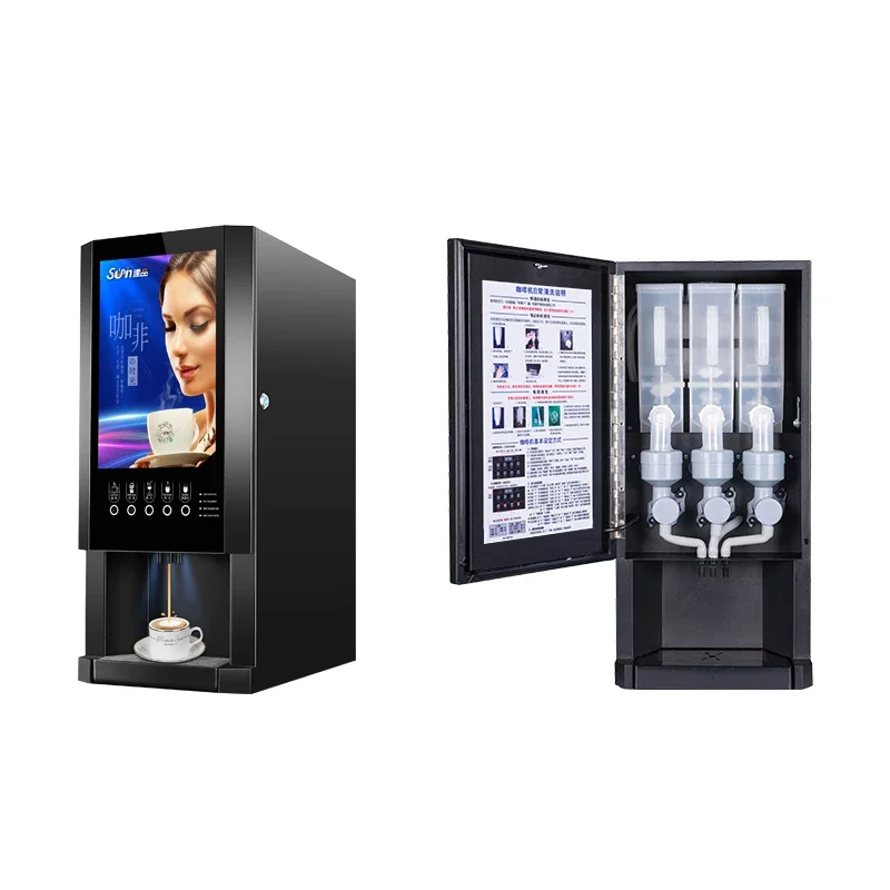 RTS E-30SW SUPIN Instant Coffee Machine Commercial Water Dispenser Milk Tea Vending Machine Public Coffee Machine LED Light Box