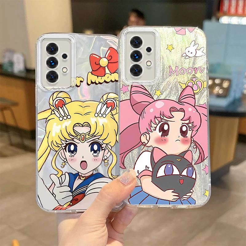 S-Sailor Moons Cartoon Phone Case for Samsung Galaxy A35 A34 A33 A32 A31 A30 A25 A24 A23 A22 A21 A20 A16 A15 A06 Dustproof Cover