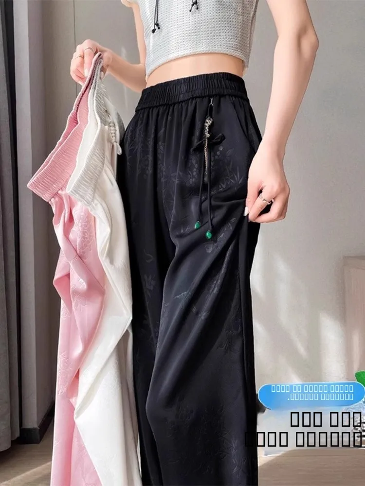 

Новое китайское платье в национальном стиле с вышивкой пуговицами, из ледяного шелка и атласа, женское, летнее, тонкое, прямое, свободное, в пол, широкое...