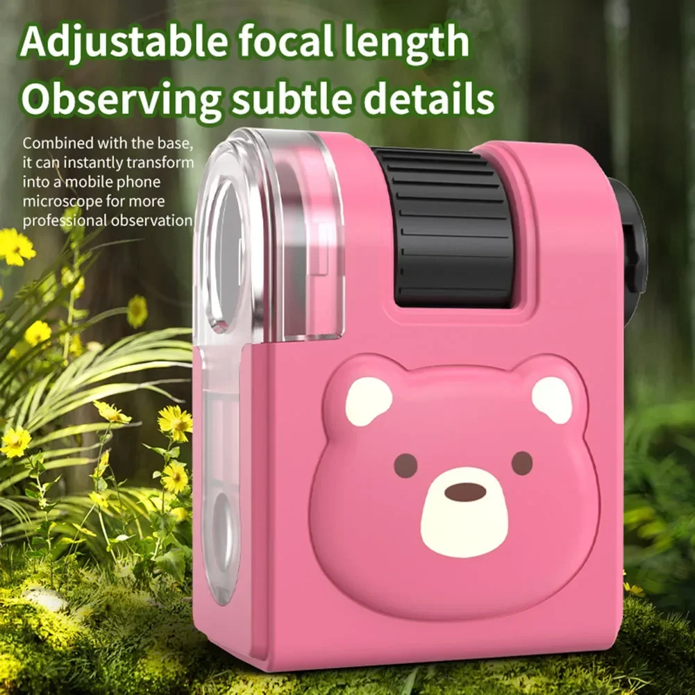 Children's Portable Optical Microscope 80 Times Outdoor Handheld Exploration Educational Toys Science Experiment Explore World