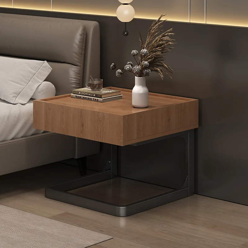 

bedside table light luxury high-end bedroom niche minimalist floating hotel B & B storage cabinet