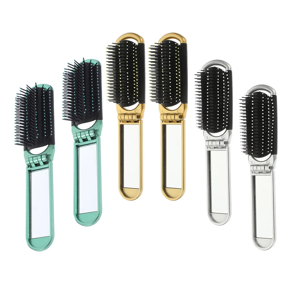 

Набор из 6 складных зеркальных расчесок: портативные расчески для распутывания волос, дорожные карманные расчески, мини-инструменты для укладки