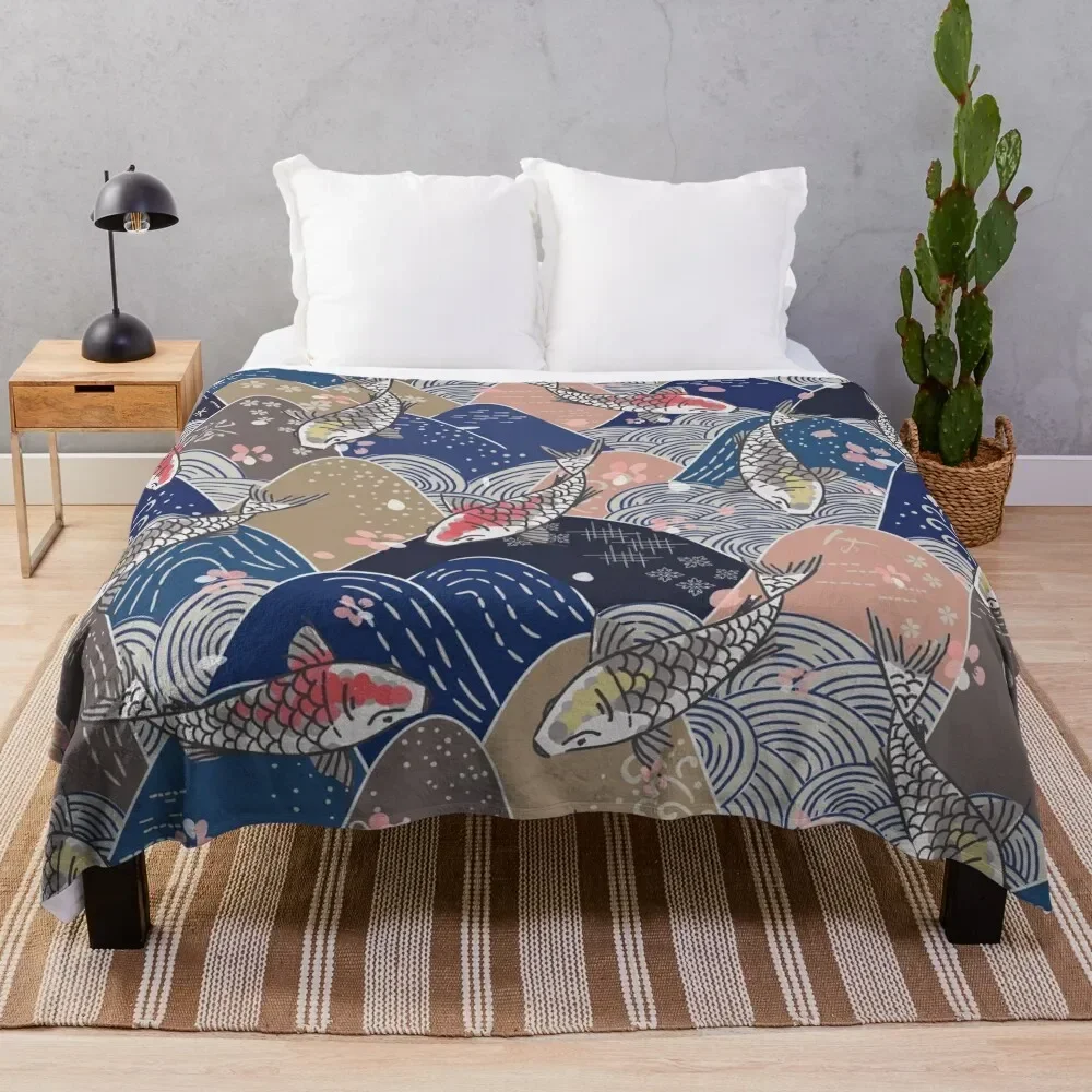 

Japanese mountain pattern Throw Blanket Modern Design Soft Blanket for Home Decor