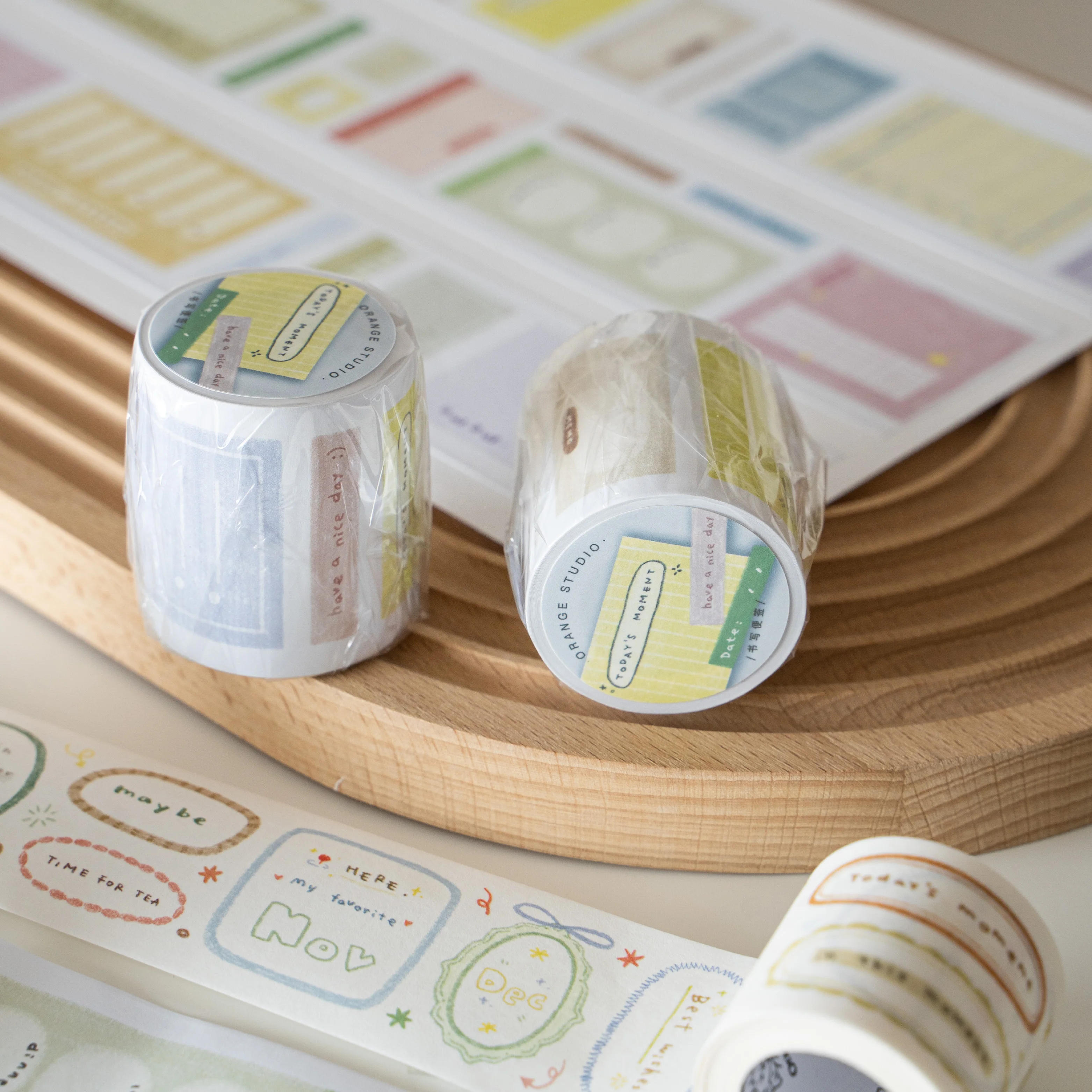 Orange Studio New Writing Sticky Notes Graffiti Border Tape Original Sticker Handbook Material