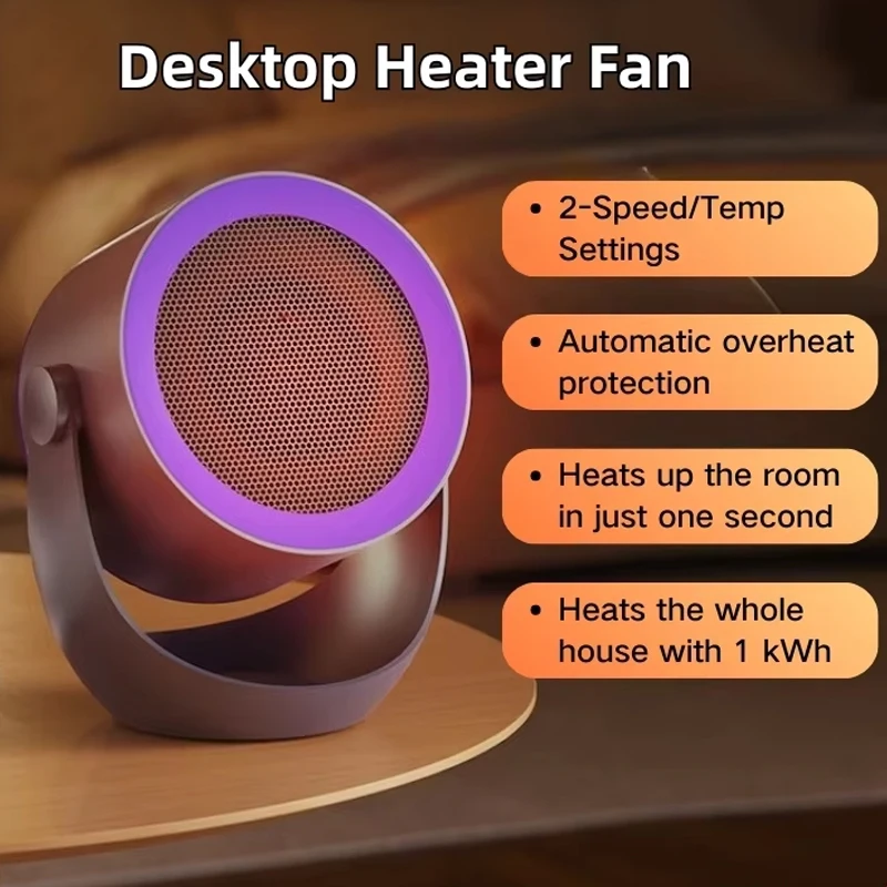 

Desktop Heater Fan Wide Angle Heating Rapid Warmth Portable Electric Heater Quiet Office Home Warming Energy Saving Appliance