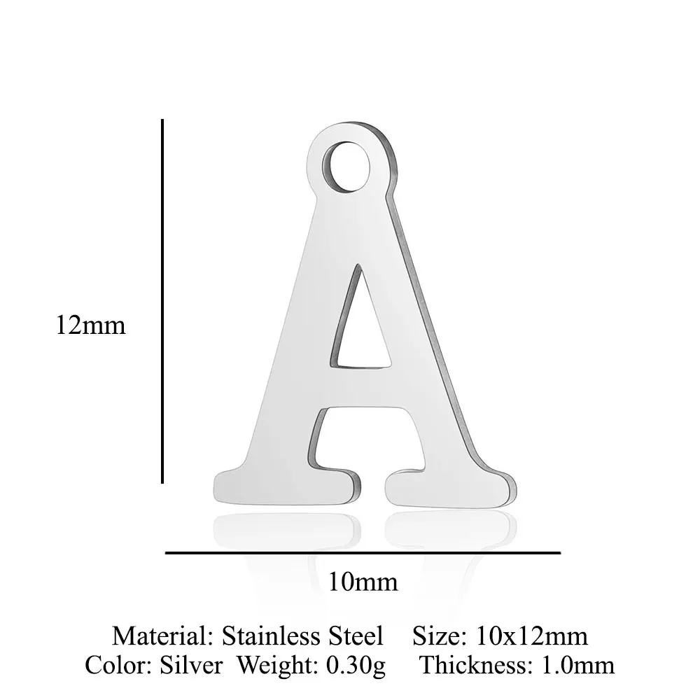 アルファベットの形をしたステンレス鋼のネックレス,ピース/ロット文字,ペンダント,卸売り,フェードフリー,5 A-Z