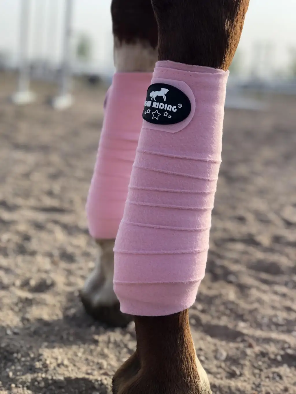 Protège-jambes cheval multicolore en option, équipement équestre, bandages en velours, lot de 4