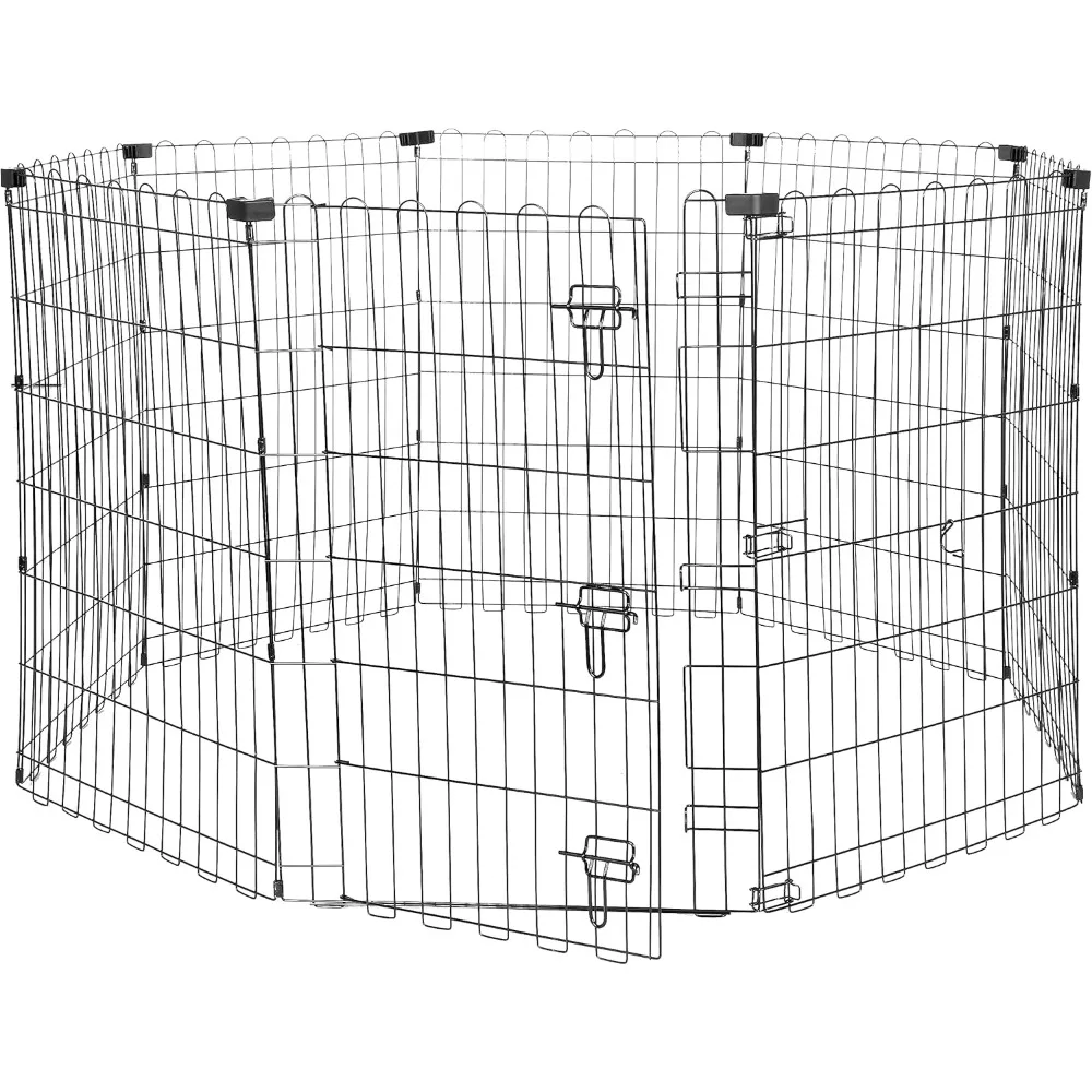 

Foldable Octagonal Metal Exercise Pet Play Pen for Dogs, Fence Pen, Single Door, 60 x 60 x 36 Inches, Medium - 36"