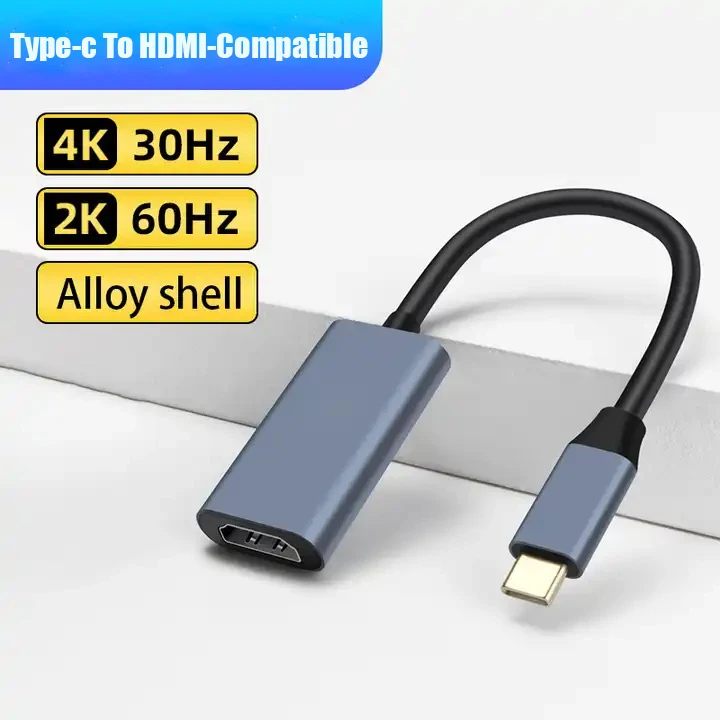 4K 60Hz Type C To HDMI-Compatible Adapter USB C 3.1 Male To HD Female HDTV Cable Converter For Projector TV PC Huawei Samsung