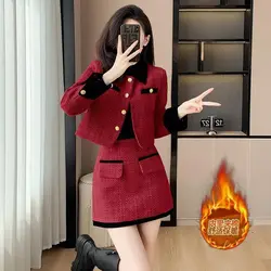 French High-end Small Fragrant Style Jacket for Women Popular New Style High-end Feeling Set High Waist Short Skirt Half Body