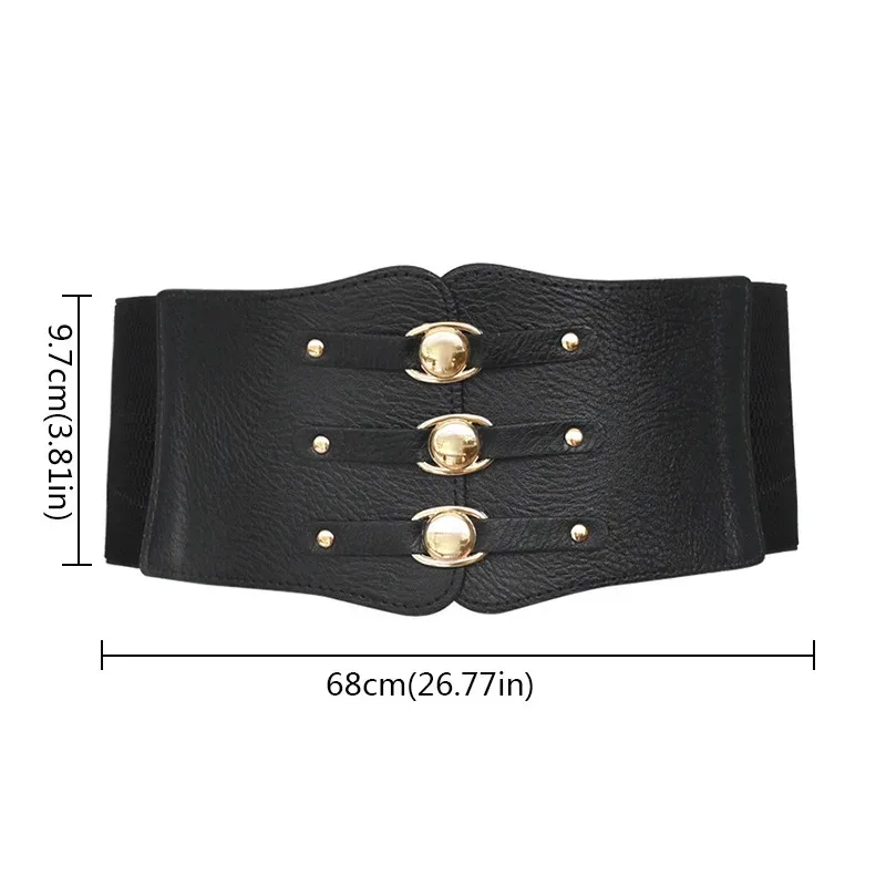 Elastic Wide Corset Belts for Women Waist Plus Size Belt Female Dress Waistband Big Stretch Cummerbunds Clothes Accessory Black