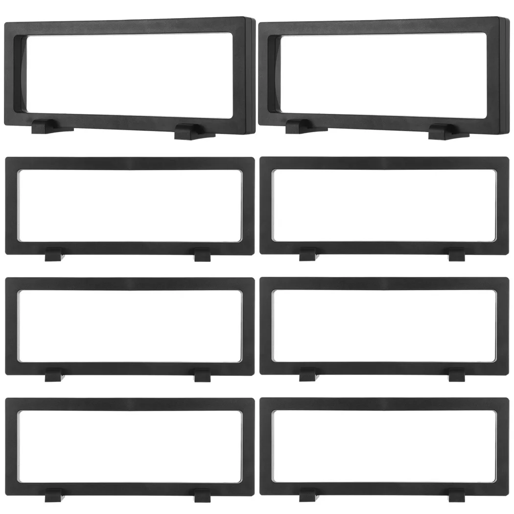 8Pcs PE Film Jewelry Boxes Floating Display Storage Cases 3D Suspension Box Jewelry Storage Box Transparent Box For Necklace
