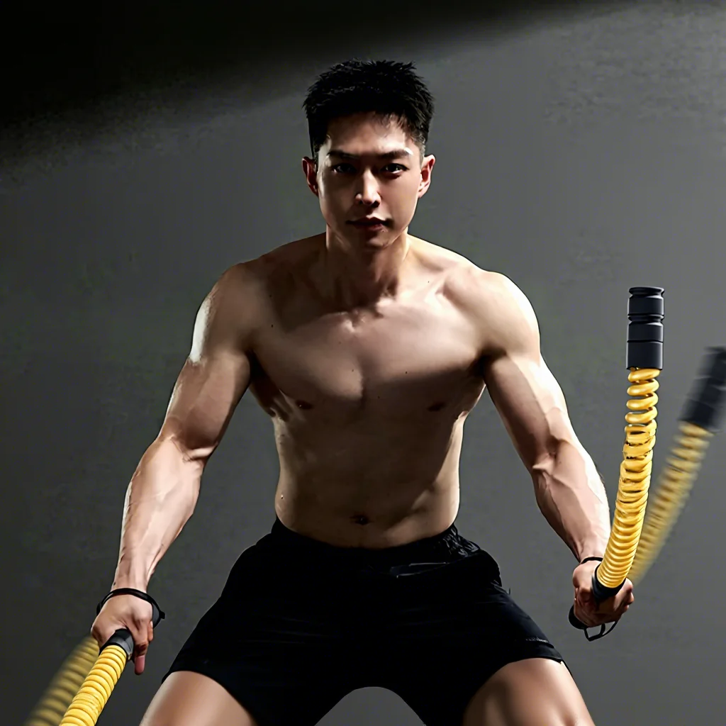 Cordless Battle Rope Spring Resistance Training Rope for Full Body Workout Indoor & Outdoor Fitness Exercise Equipment Training