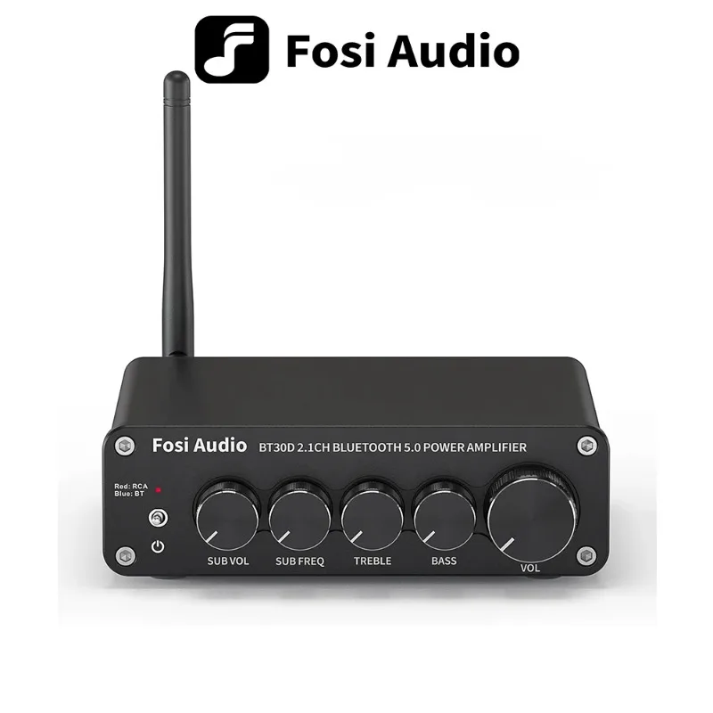 

Fosi Audio BT30D Bluetooth 5.0 Audio Power Amplifier 2.1 Channel Bass & Treble Control Amp Audio Subwoofer 100W + 50W X2