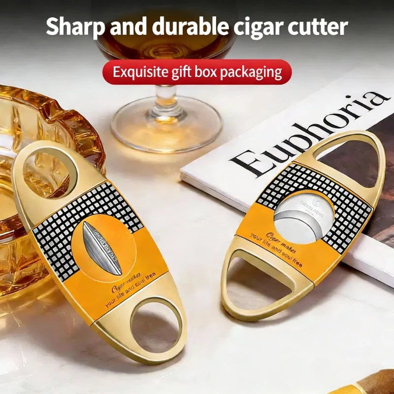 

Elegant Checkered Cigar Cutter | Stainless Steel Blade | Perfect Cigar Gift for Men
