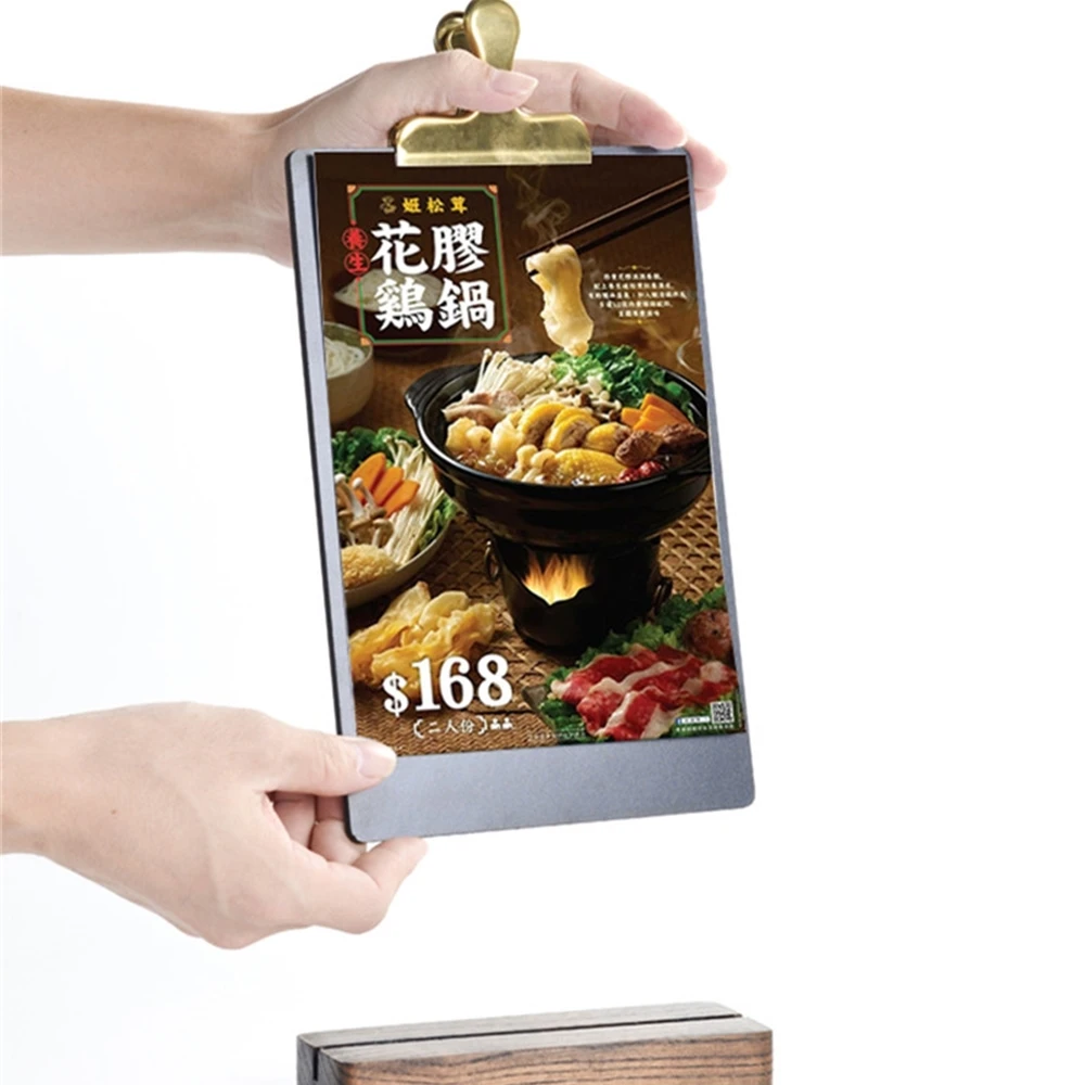 A5 Multi-functional Blackboard Shop Recipe Price Label Card Milk Coffee Shop Table Menu Sign Holder Board With Clip