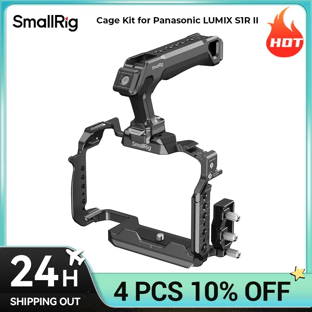 Kit de Cage SmallRig pour Panasonic LUMIX S1R II avec serre-cble  poigne suprieure, Kit portable pour Panasonic LUMIX S1R II 4903