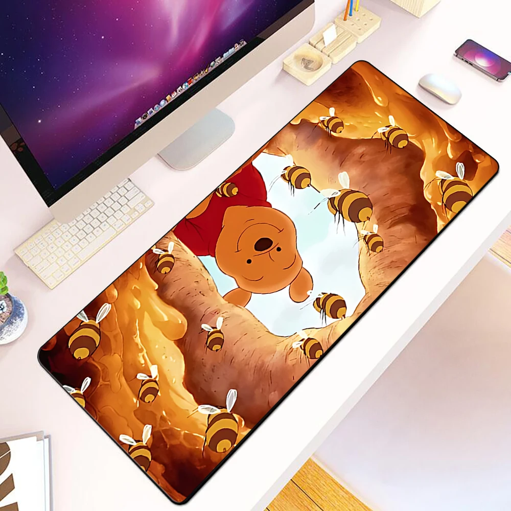 Cute Winnies the Poohs Mousepad HD Printing Computer Gamers blocking Edge tappetino per Mouse antiscivolo tastiera muslimah PC Desk Pad