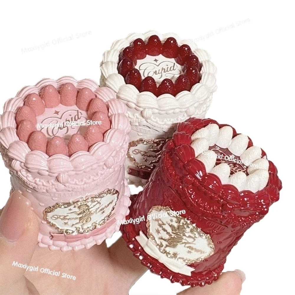 フラワーノウズ ストロベリー キューピッド ケーキ 缶入りリップ マッド ミスト 口紅 保湿 ベルベット マット ティント リップ クリーム